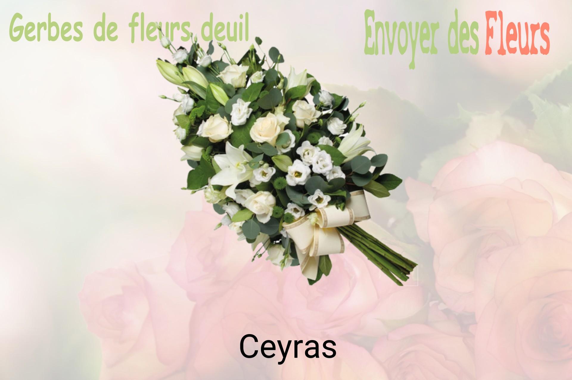 Gerbe de fleurs de deuil livrée à Ceyras